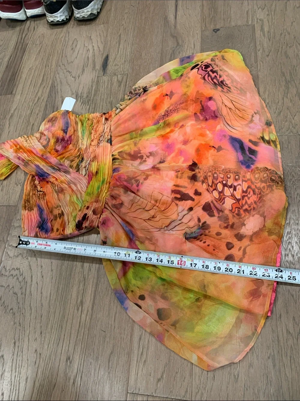 NWT Charlotte Russe One-Shoulder Multicolor Watercolor Print Dress Size 10 - Picture 8 of 10